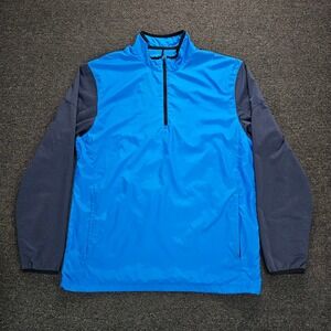 Nike Golf Jacket Mens Medium Blue Grey 1/4 Zip Windbreaker Pullover Sweatshirt